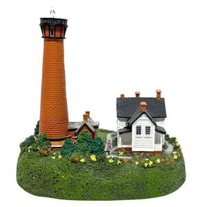 Currituck Beach Lighthouse Figurine Resin Orange/Green GUC